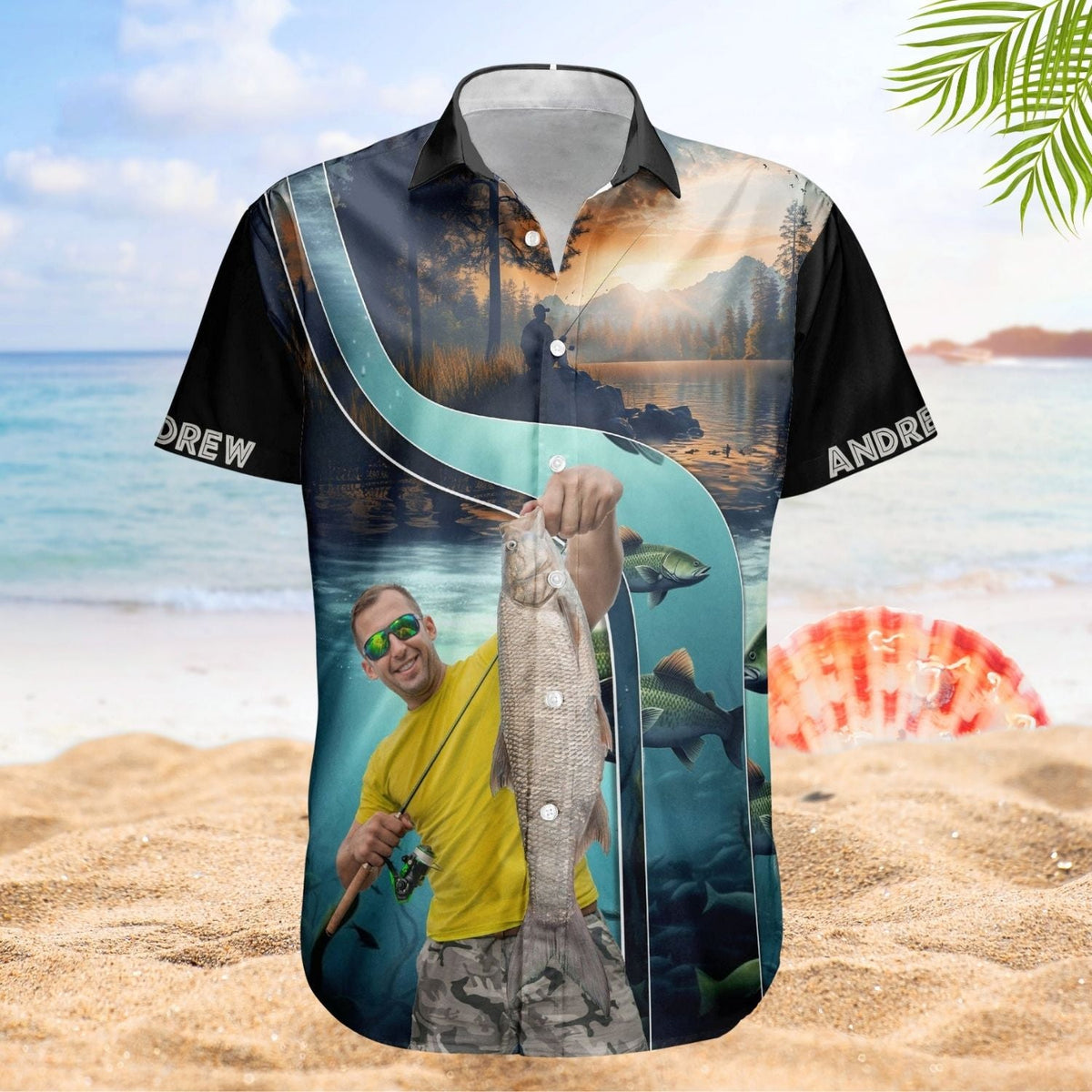Fish Personalized Fishing Aloha Custom Photo Bass Hawaiian Shirt For Personalized Vacation Style And Beach Travel