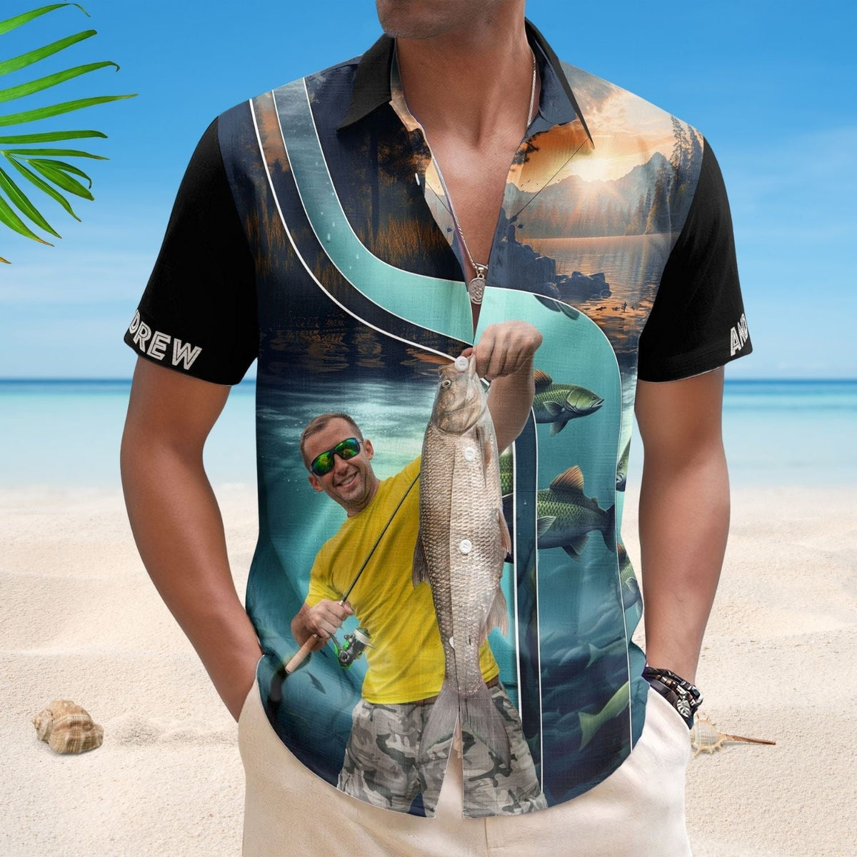 Fish Personalized Fishing Aloha Custom Photo Bass Hawaiian Shirt For Personalized Vacation Style And Beach Travel