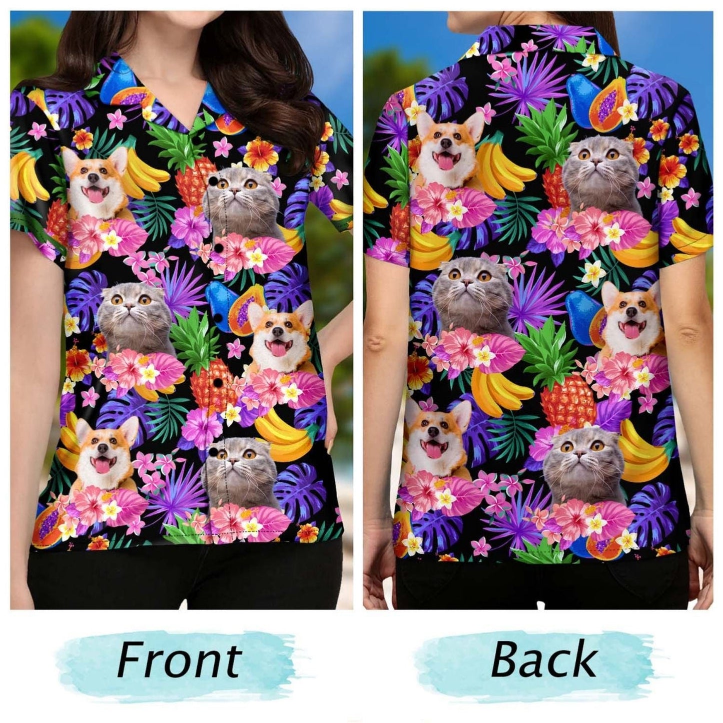 Funny Tropical Dog Custom Aloha Photo Family Hawaiian Shirt For Animal Lovers And Coastal Getaways