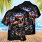 Patriotic Skull Hawaiian Shirt With All Over Print For Coastal Vacations Warm Weather Events And Daily Style