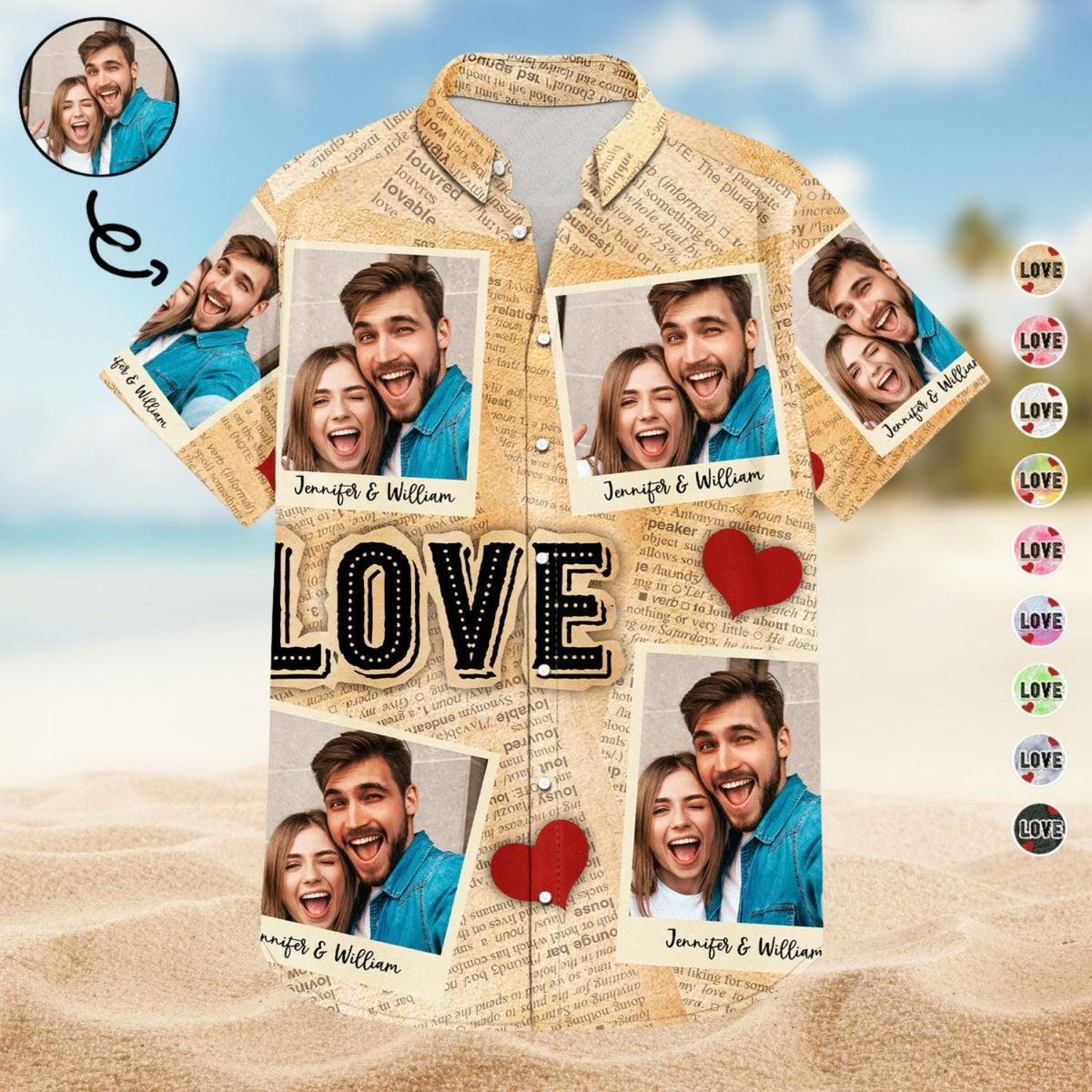 Funny Custom Photo Newspaper Gift Couples Husband Hawaiian Shirt For Personalized Vacation Style And Beach Travel