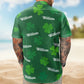 Vintage St Patrick's Day Irish Shamrock Aloha Hawaiian Shirt For Beach Days And Outdoor Gatherings