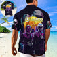 Neon Music Event Heartbeat Hawaiian Shirt Artwork Detail For Resort Trips And Outdoor Activities