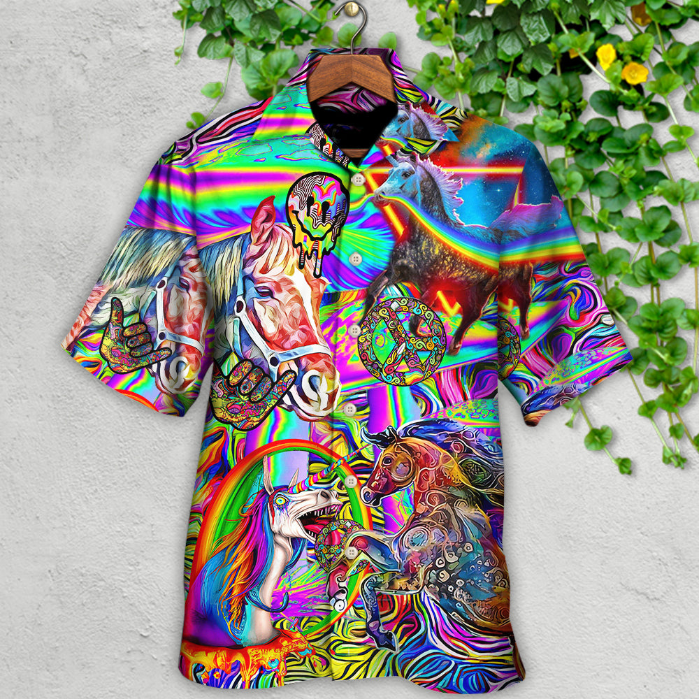 Bohemian Horse Run Hawaiian Shirt For Summer Events And Casual Outdoor Wear
