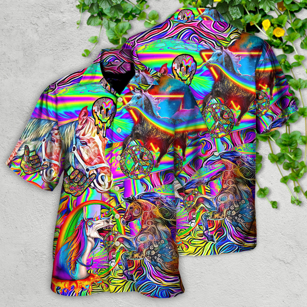 Bohemian Horse Run Hawaiian Shirt Design Detail For Beach Days And Holiday Travel