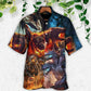 Dog Playful Caterpillar Icy Winter Hawaiian Shirt Design Detail For Beach Days And Holiday Travel