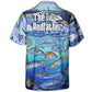 Coastal Fishing Activity Hawaiian Shirt For Summer Vacation, Beach Travel, And Casual Wear