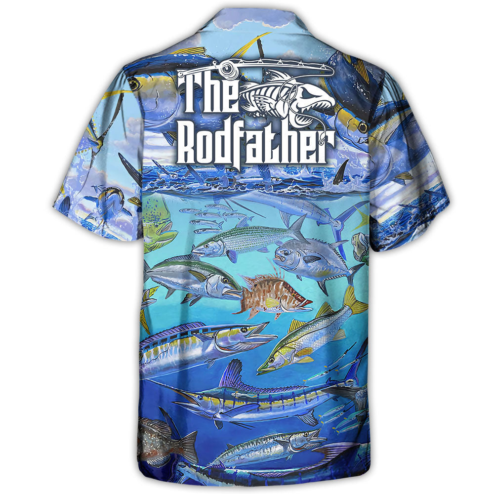Coastal Fishing Activity Hawaiian Shirt For Summer Vacation, Beach Travel, And Casual Wear