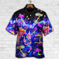 Bohemian Neon Colorful Mushroom Galaxy Hawaiian Shirt Design Detail For Beach Days And Holiday Travel