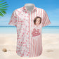 Valentine Personalized Photo Hawaiian Shirt For Summer Vacation, Beach Travel, And Relaxed Casual Everyday Wear