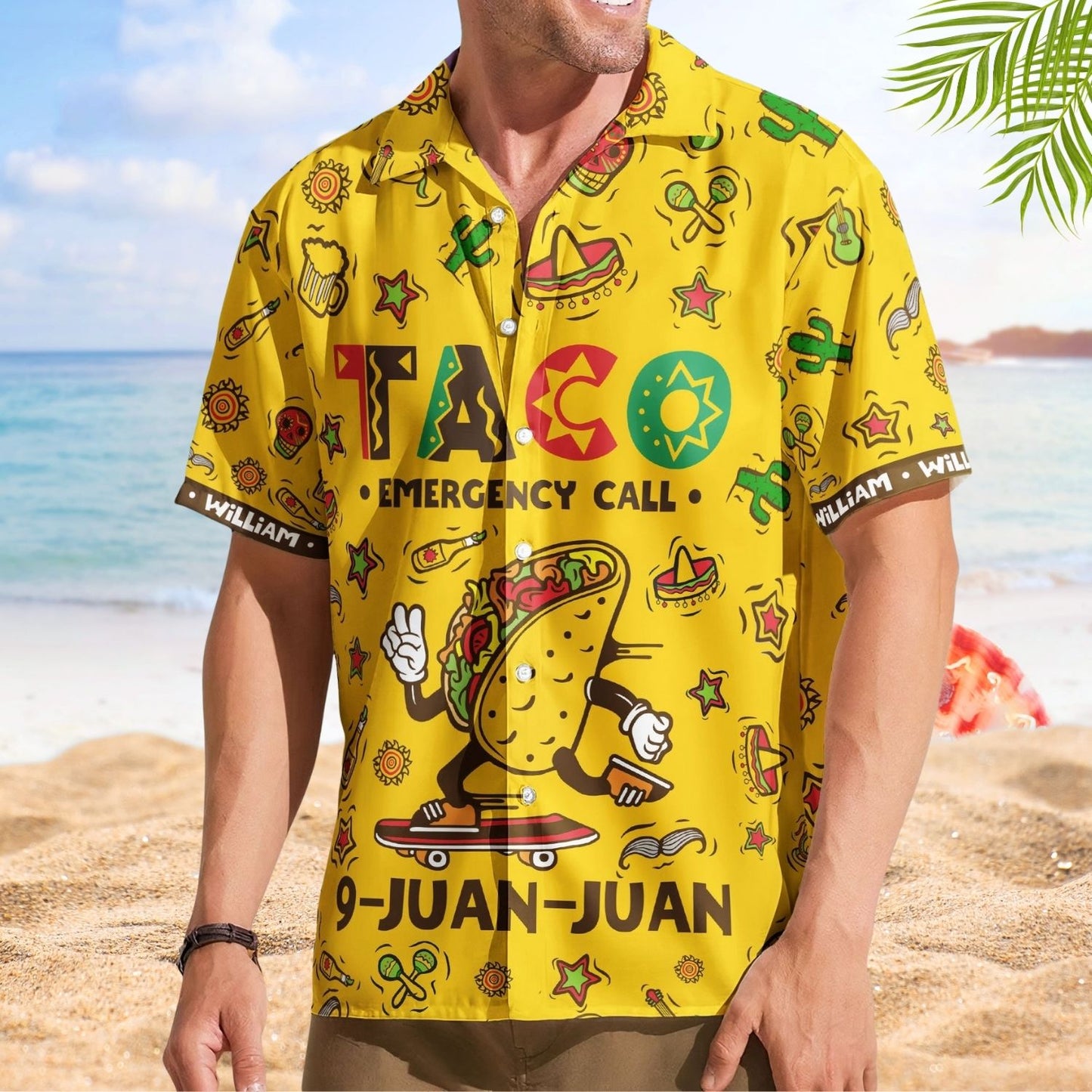 Funny Folk Aloha Taco Emergency Call Juan Hawaiian Shirt For Summer Cookouts And Beach Trips