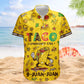 Funny Folk Aloha Taco Emergency Call Juan Hawaiian Shirt For Summer Cookouts And Beach Trips