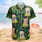 Funny Custom Pet Face St Patrick's Day Hawaiian Shirt For Holiday Getaways And Resort Trips