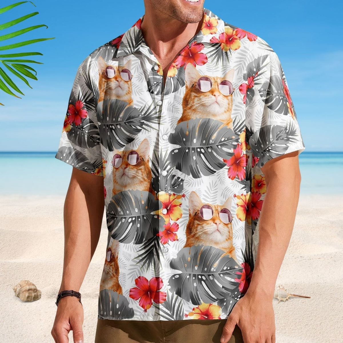 Tropical Funny Aloha Custom Face Photo Pet Hawaiian Shirt For Summer Vacation And Beach Travel