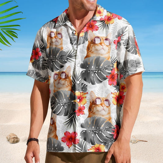 Tropical Funny Aloha Custom Face Photo Pet Hawaiian Shirt For Summer Vacation And Beach Travel