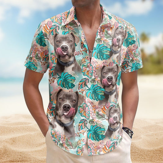 Tropical Funny Aloha Custom Face Photo Pet Hawaiian Shirt For Nature Lovers And Coastal Travel