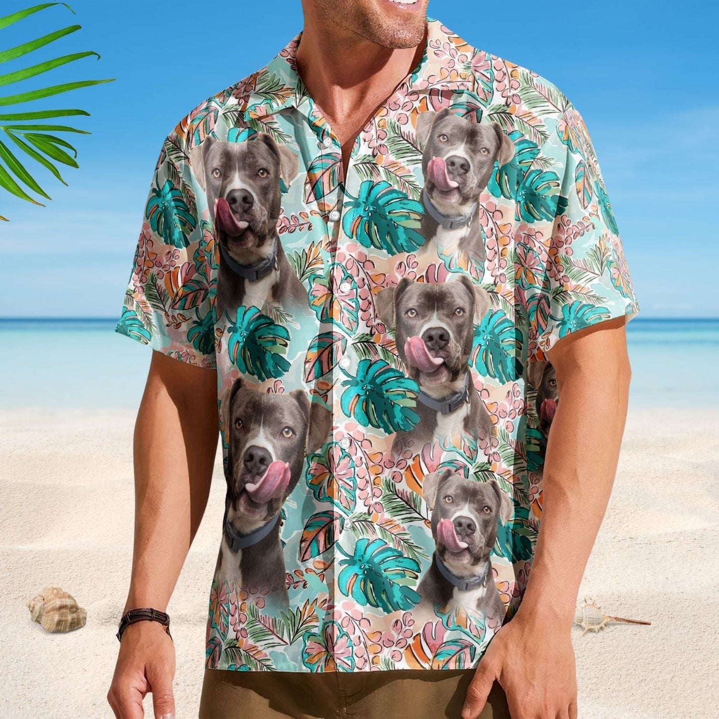 Tropical Funny Aloha Custom Face Photo Pet Hawaiian Shirt For Nature Lovers And Coastal Travel