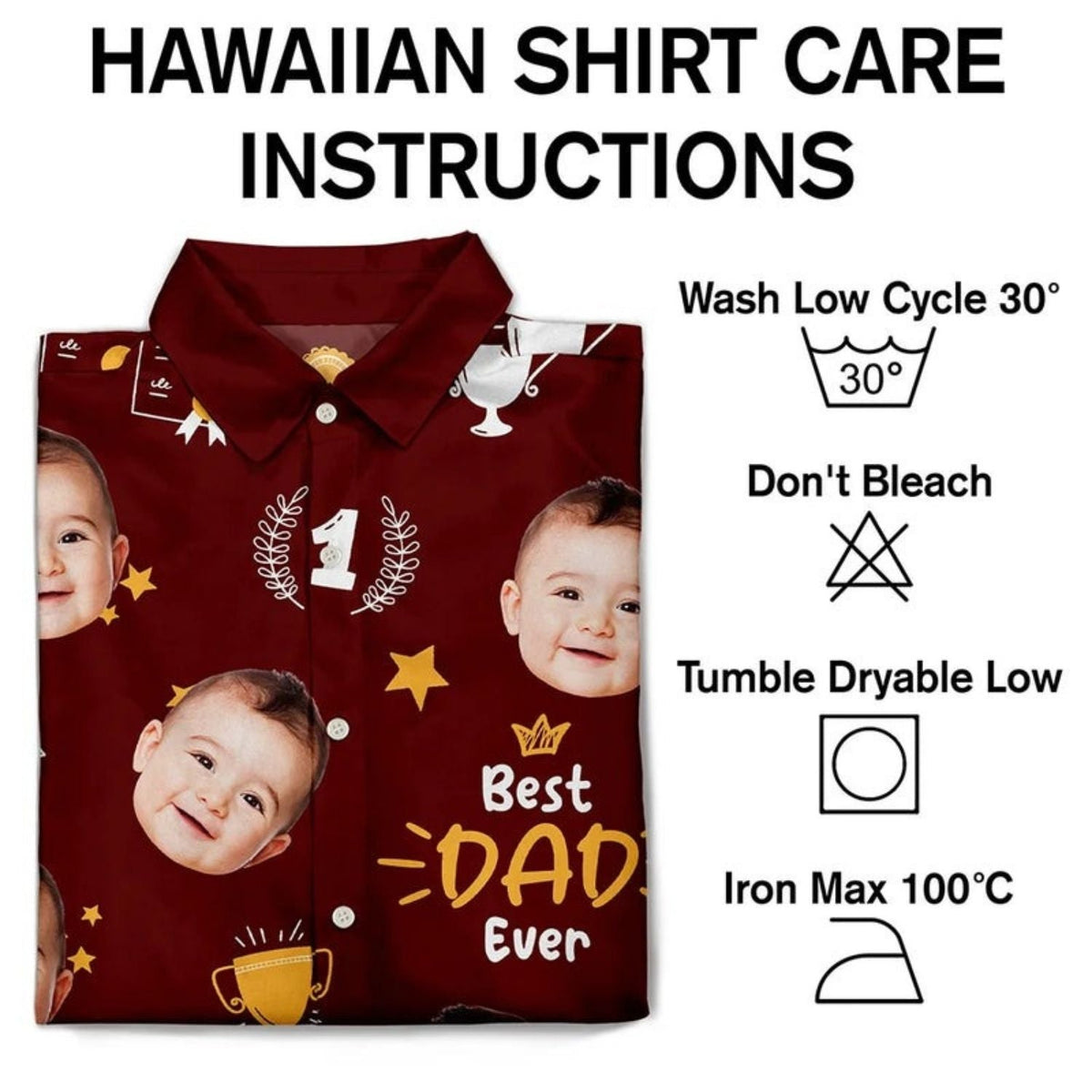 Custom Photo Papa Trophy Dad Personalized Gift Hawaiian Shirt For Personalized Vacation Style And Beach Travel