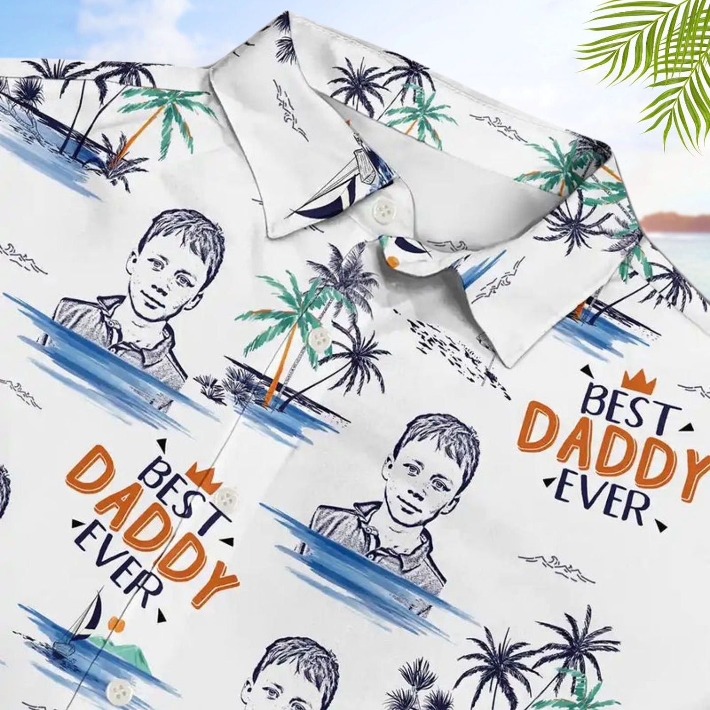 Pencil Drawing Dad Grandpa Custom Photo Personalized Hawaiian Shirt For Warm Weather Events And Casual Wear