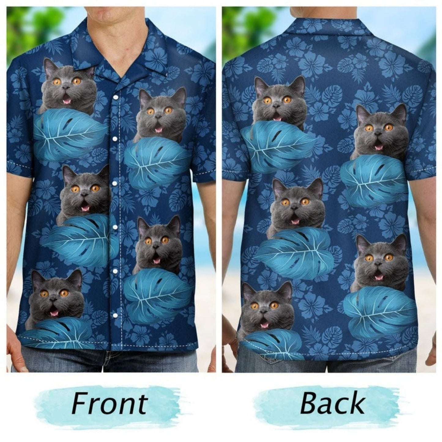Tropical Funny Beach Vacation Custom Photo Family Hawaiian Shirt For Coastal Travel And Summer Outings