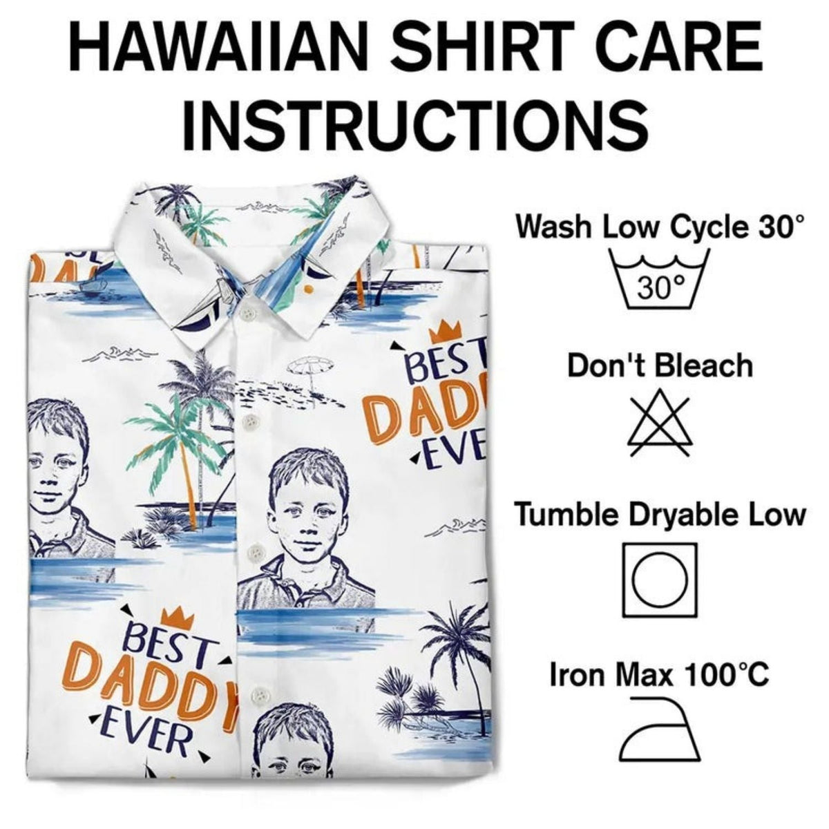 Pencil Drawing Dad Grandpa Custom Photo Personalized Hawaiian Shirt For Warm Weather Events And Casual Wear