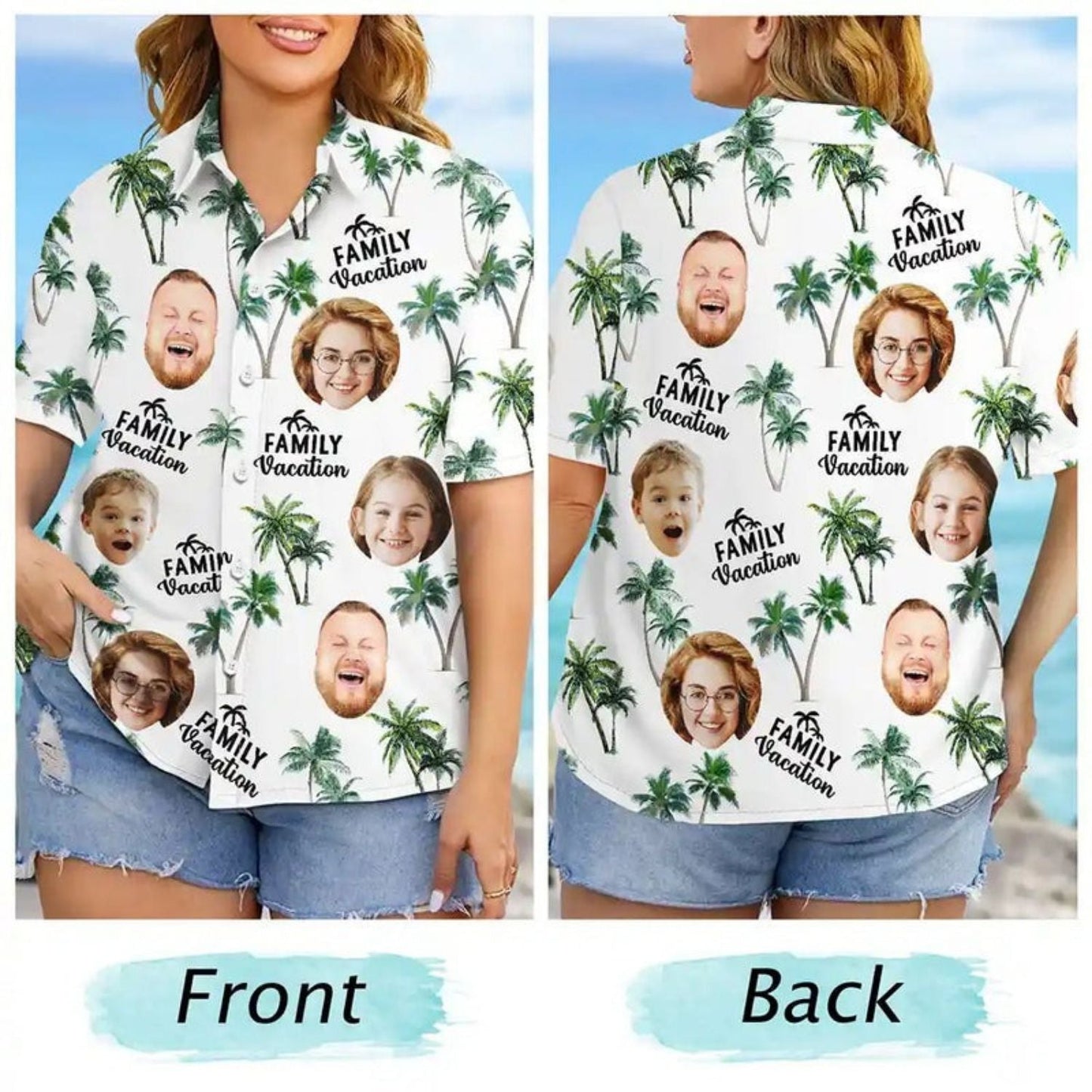 Tropical Beach Outfit Custom Photo Family Vacation Hawaiian Shirt For Personalized Vacation Style And Beach Travel