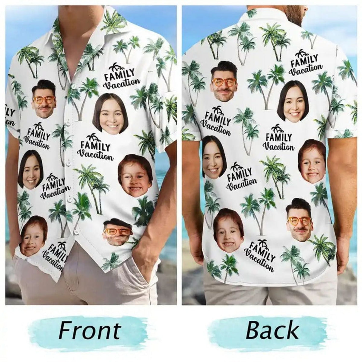 Tropical Beach Outfit Custom Photo Family Vacation Hawaiian Shirt For Personalized Vacation Style And Beach Travel