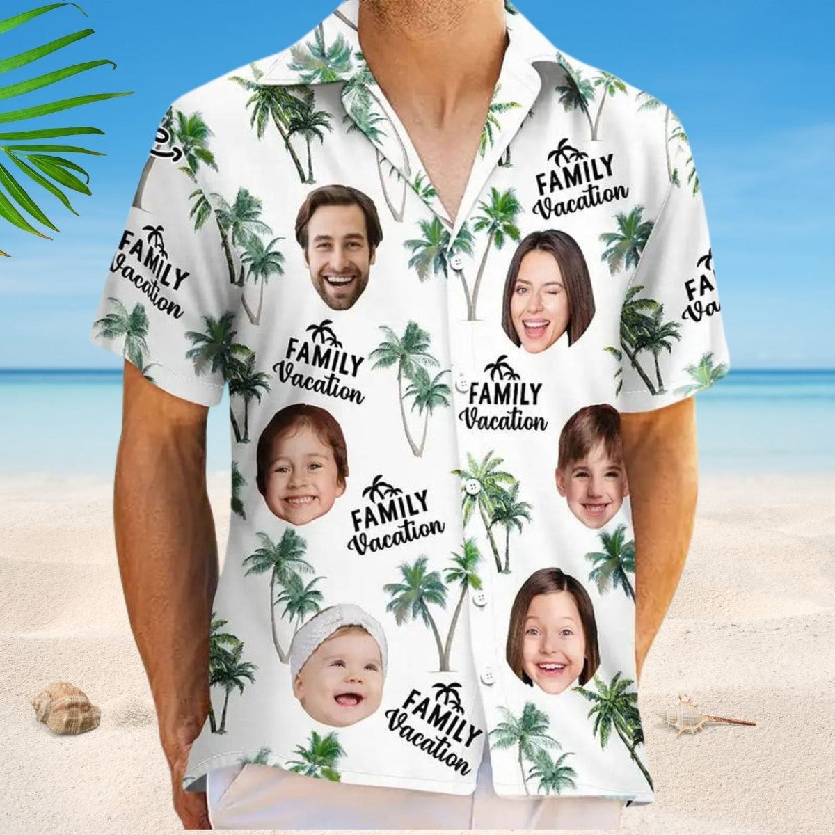 Tropical Beach Outfit Custom Photo Family Vacation Hawaiian Shirt For Personalized Vacation Style And Beach Travel