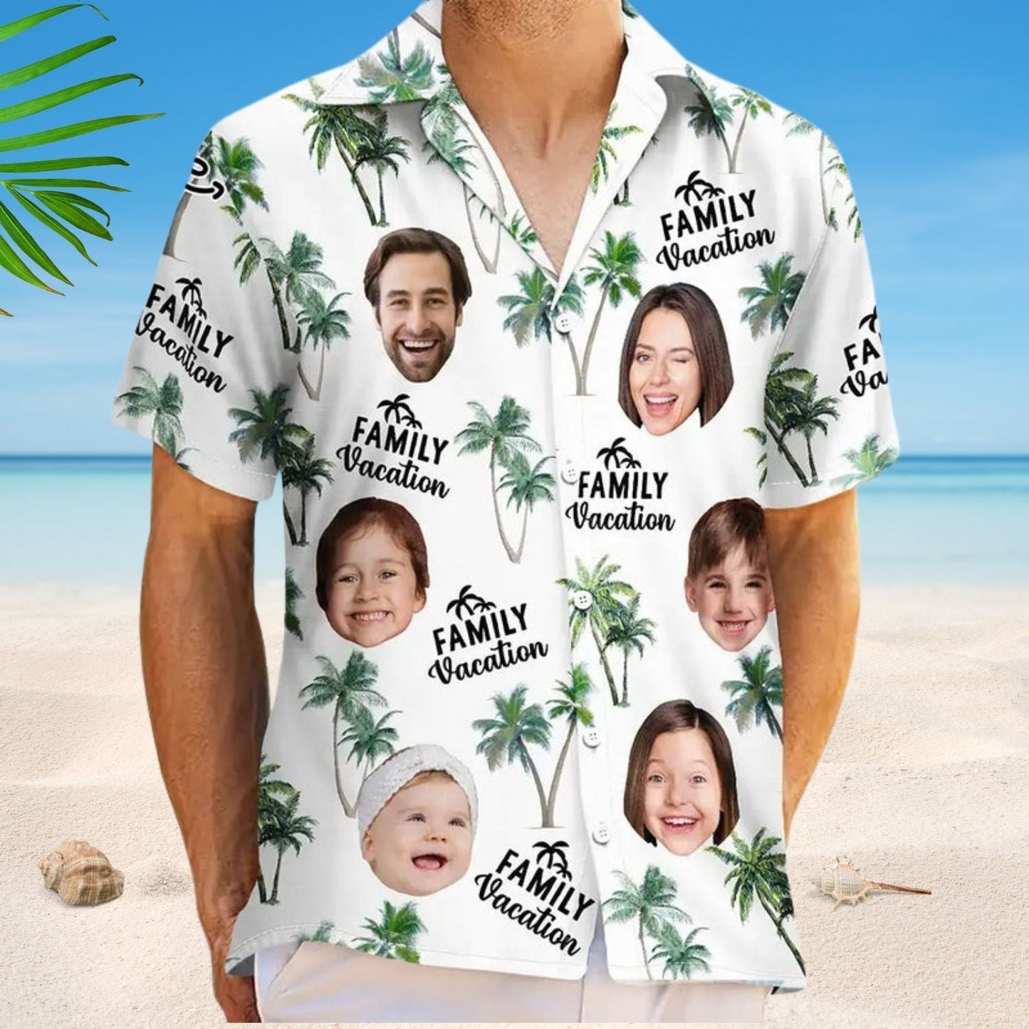 Tropical Beach Outfit Custom Photo Family Vacation Hawaiian Shirt For Personalized Vacation Style And Beach Travel