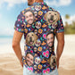 Folk Skull Custom Face Photo Hawaiian Shirt For Bold Summer Style, Resort Trips, And Casual Outdoor Wear