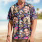 Folk Skull Custom Face Photo Hawaiian Shirt For Bold Summer Style, Resort Trips, And Casual Outdoor Wear