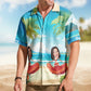 Funny Custom Face Hula Dance Gift Men Hawaiian Shirt For Tropical Holidays, Resort Trips, And Comfortable Summer Outings