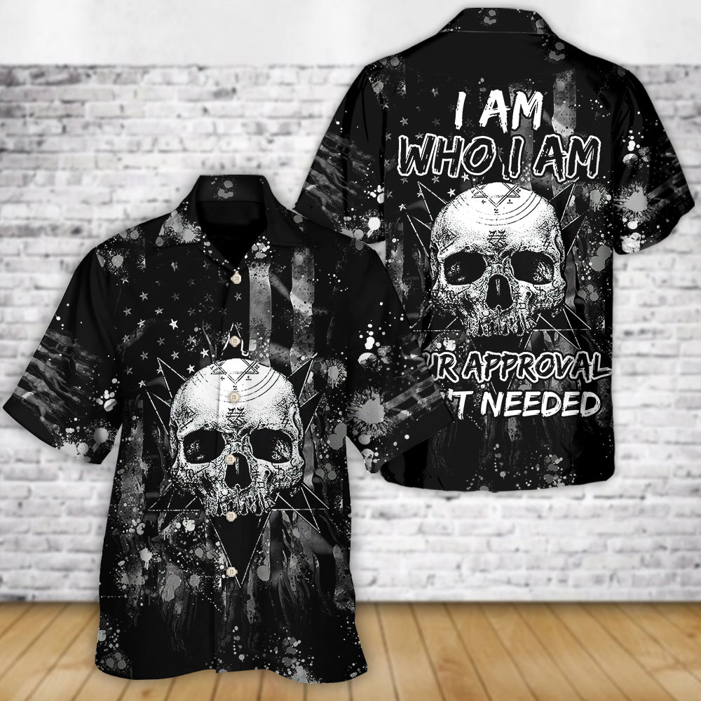 Vintage Skull Artwork Hawaiian Shirt Resort Outfit View For Tropical Vacations