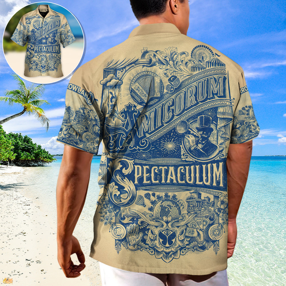Vintage Music Festival Hawaiian Shirt Design Detail For Beach Days And Holiday Travel