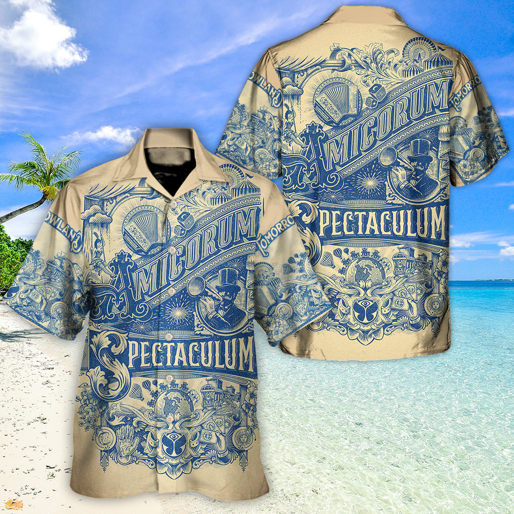 Vintage Music Festival Hawaiian Shirt For Summer Events And Casual Outdoor Wear