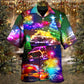 Festive Car Christmas Everything Hawaiian Shirt Artwork Detail For Resort Trips And Outdoor Activities