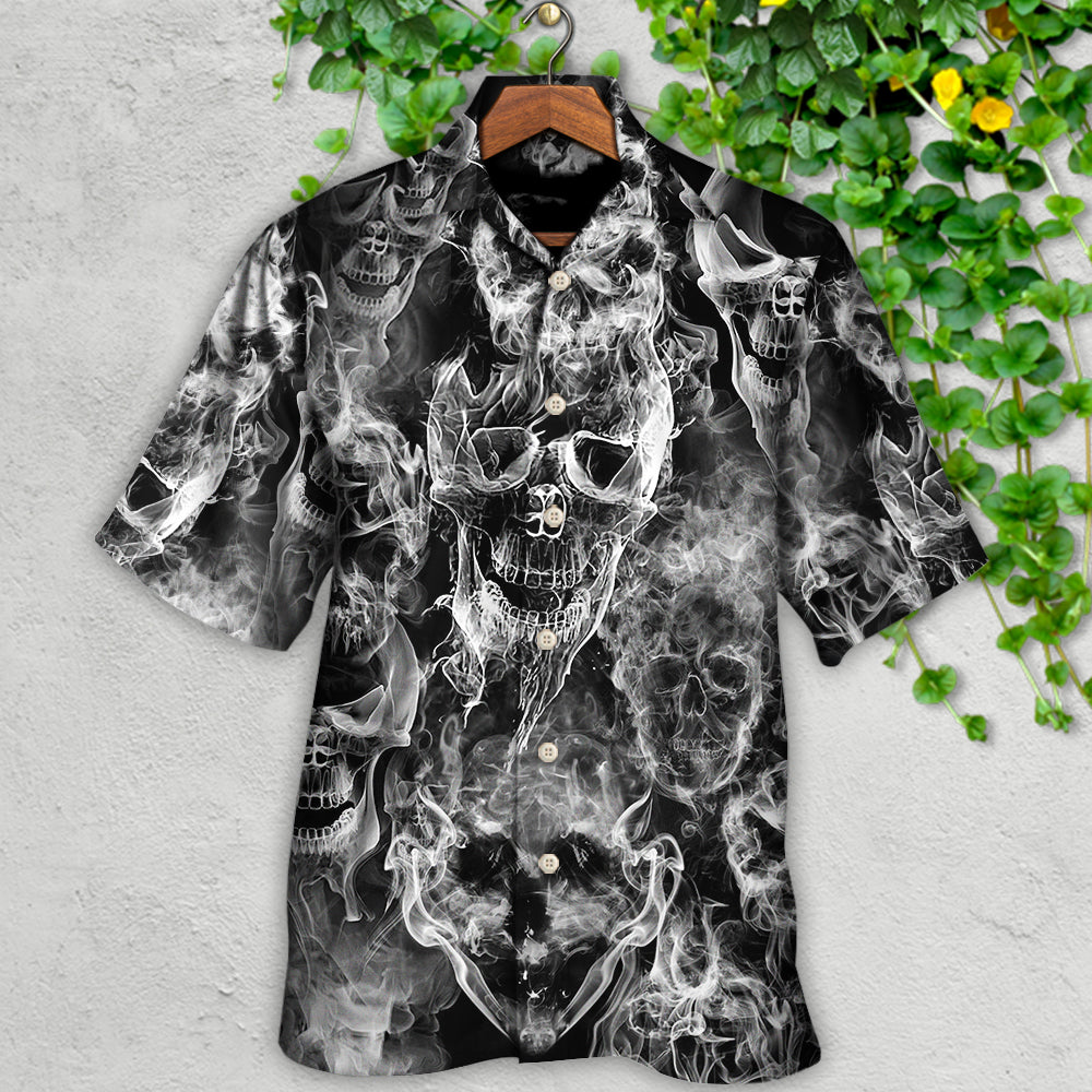 Skull Smoke Kill Hawaiian Shirt For Warm Weather Adventures And Everyday Comfort