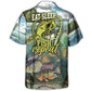 Coastal Fishing Activity Hawaiian Shirt For Active Holidays, Resort Trips, And Warm Weather Gatherings