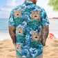 Funny Big Wave Aloha Custom Face Photo Hawaiian Shirt For Warm Weather Outings, Beach Days, And Relaxed Tropical Style