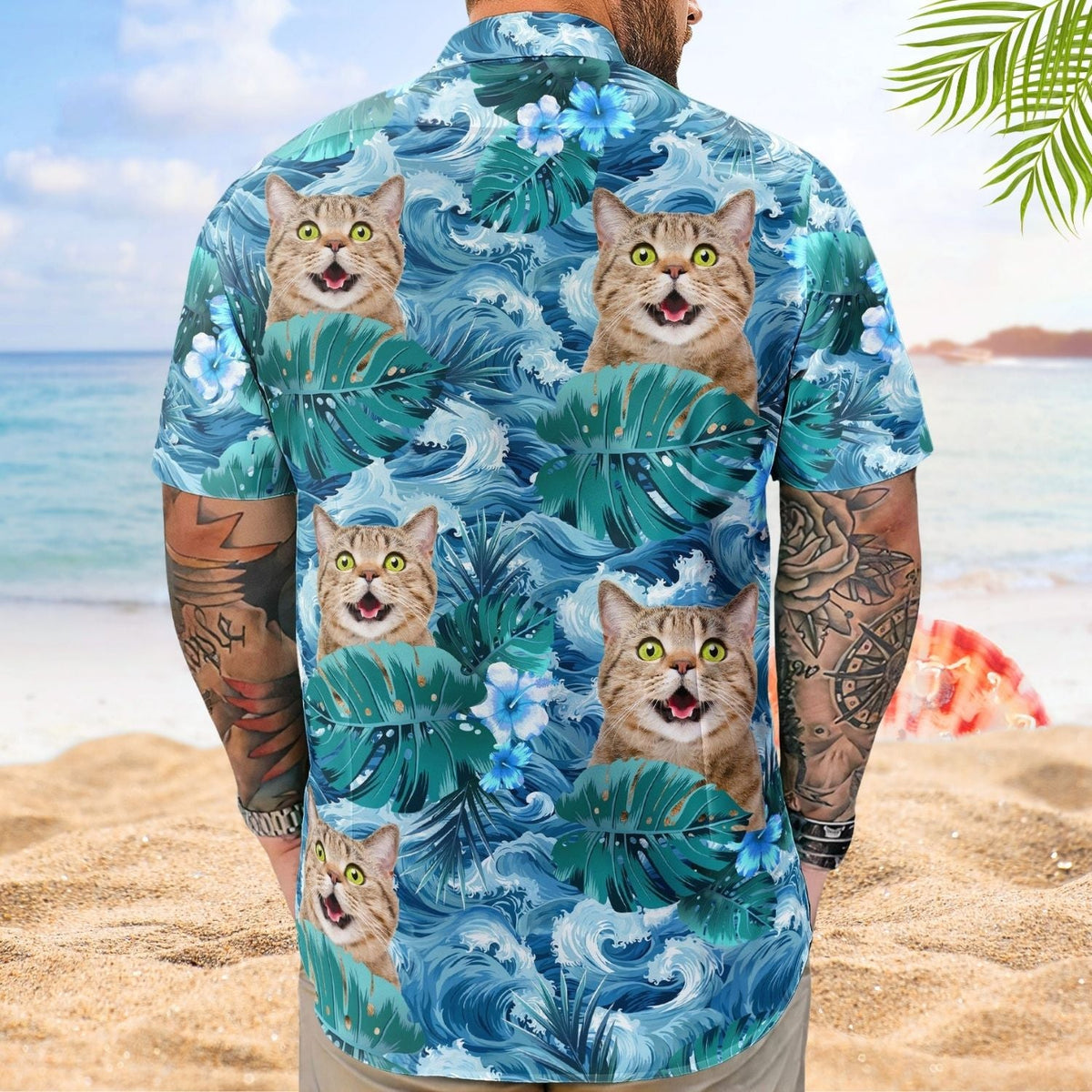 Funny Big Wave Aloha Custom Face Photo Hawaiian Shirt For Warm Weather Outings, Beach Days, And Relaxed Tropical Style