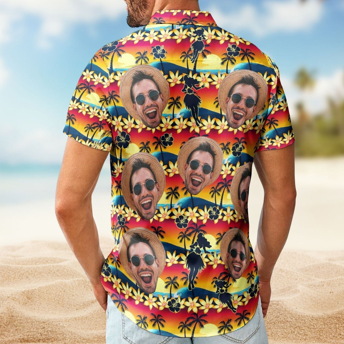 Tropical Sunset Hula Dance Aloha Beach Scene Hawaiian Shirt For Nature Lovers And Coastal Travel