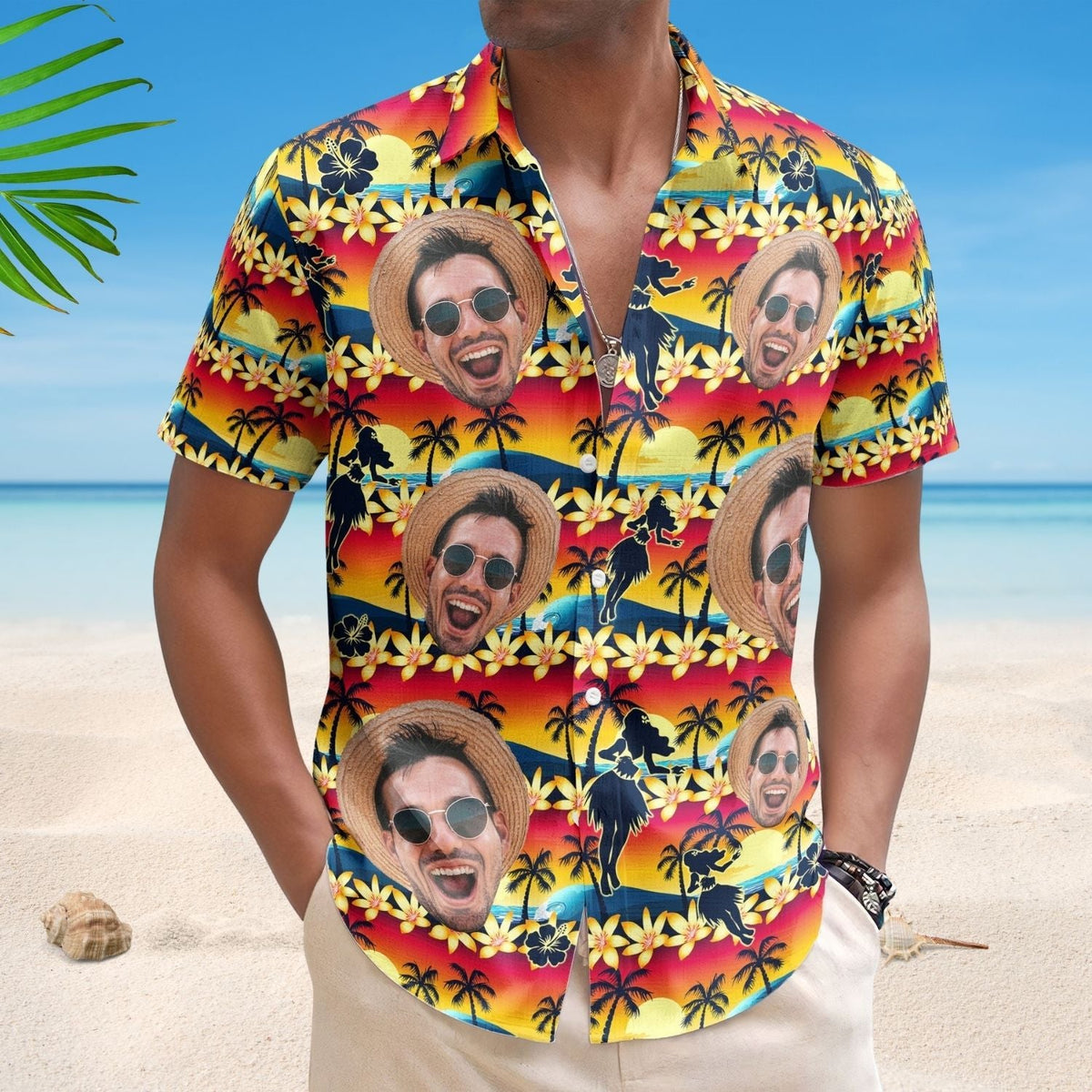 Tropical Sunset Hula Dance Aloha Beach Scene Hawaiian Shirt For Nature Lovers And Coastal Travel