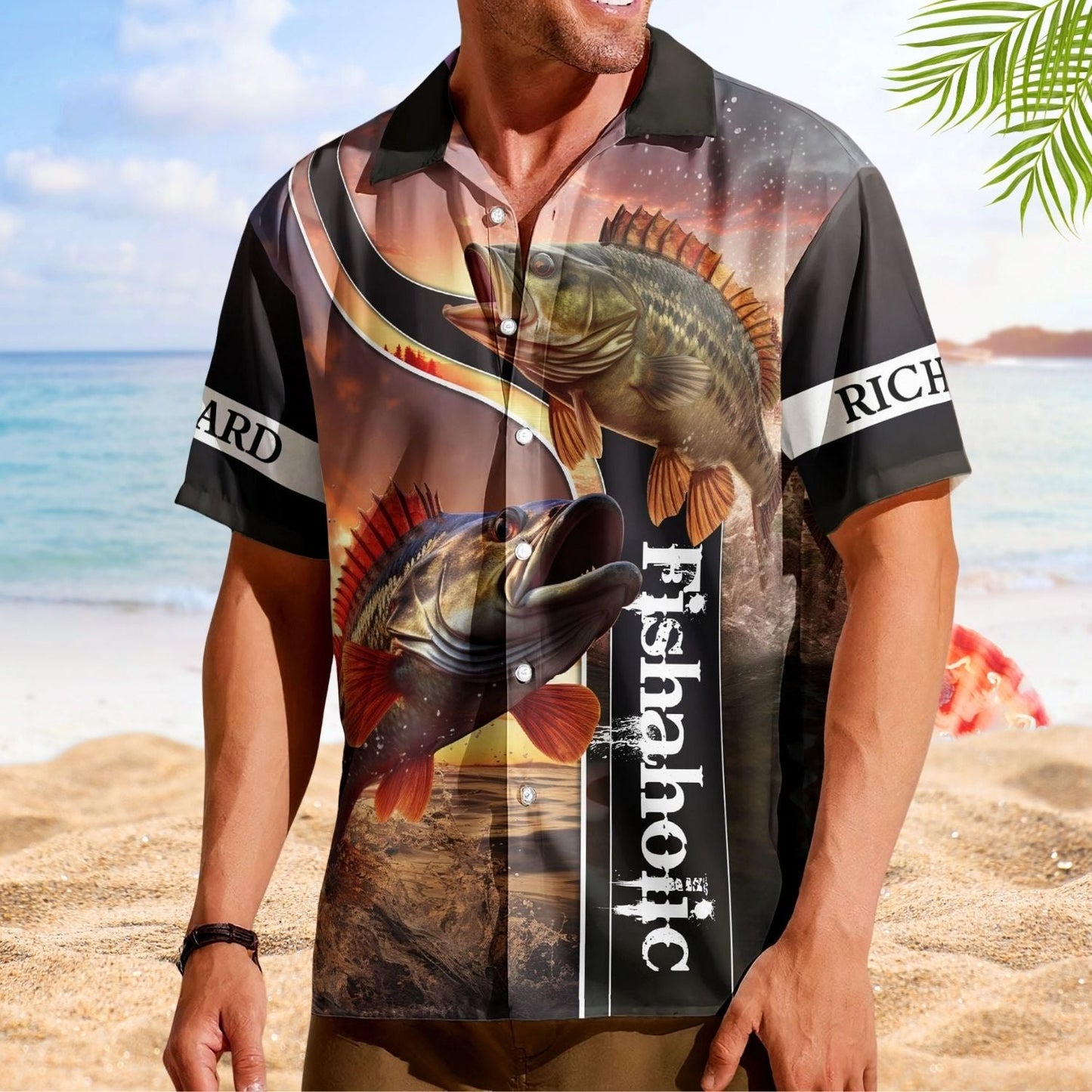 Fish Personalized Fishing Aloha Custom Name Bass Hawaiian Shirt For Personalized Vacation Style And Beach Travel