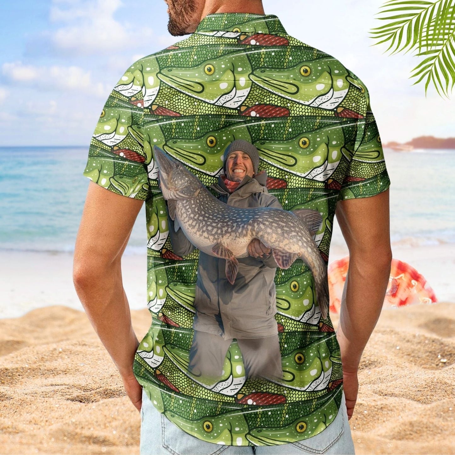 Happy Fish Personalized Fishing Aloha Custom Photo Hawaiian Shirt For Warm Weather Events And Casual Wear