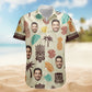 Vintage Tiki Pineapple Summer Aloha Custom Face Hawaiian Shirt For Beach Days And Outdoor Gatherings