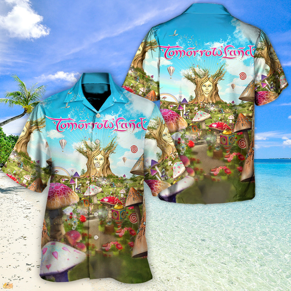 Neon Music Festival Wonderland Hawaiian Shirt Pattern View For Relaxed Warm Weather Outfits