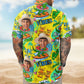 Dinosaur Personalized Photo Surfing Ride Wave Summer Hawaiian Shirt For Warm Weather Events And Casual Wear