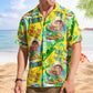 Dinosaur Personalized Photo Surfing Ride Wave Summer Hawaiian Shirt For Warm Weather Events And Casual Wear