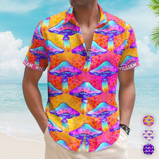 Mushroom Poisonous Aloha Custom Name Personalized Hawaiian Shirt For Personalized Vacation Style And Beach Travel