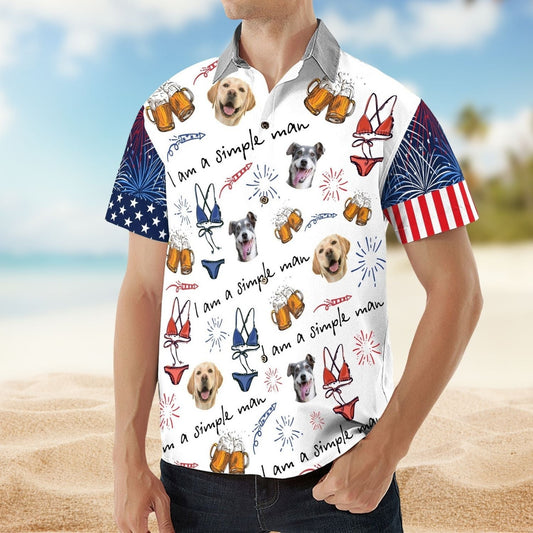 Dog Custom Photo Aloha Am Simple Man Hawaiian Shirt For Custom Photo Gifts, Sunny Getaways, And Relaxed Outdoor Styling